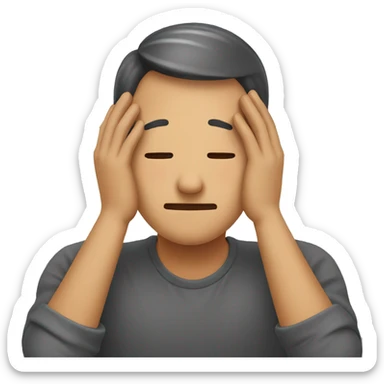 Emoji of a person who had their hands covering their ears sticker