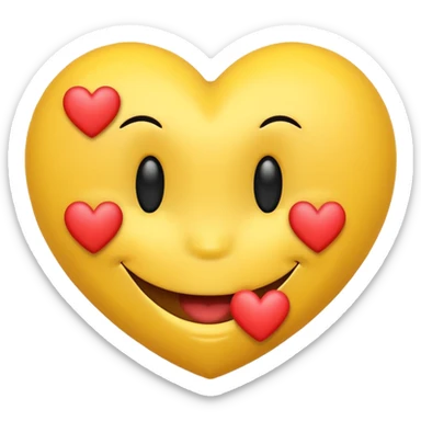 Smiley face with heart sticker
