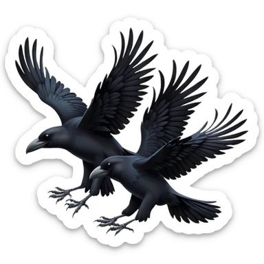 Crows running fast sticker