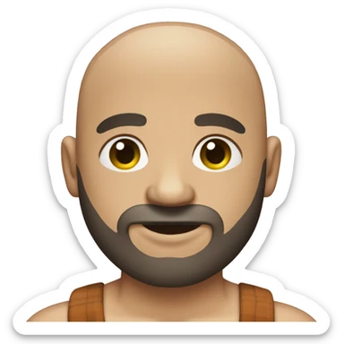 Bald man with beard in boxers  sticker