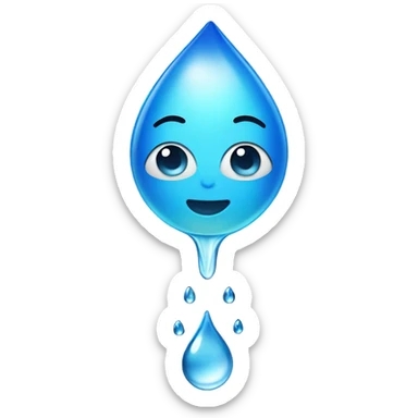water droplet on face sticker