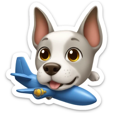 Dog flying on a cat plane  sticker