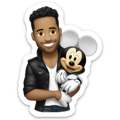 Romeo santos with t shitt mickey mouse sticker