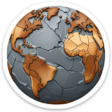 Planet Earth with first tectonic plates order sticker