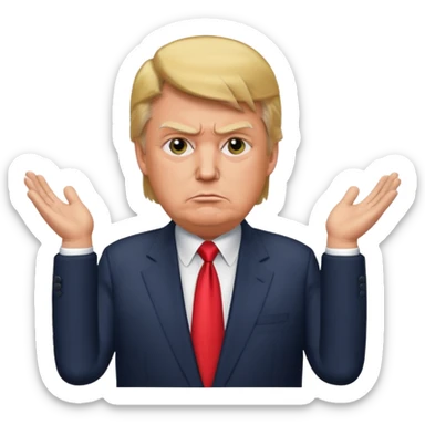 donald trump shrugs shoulders sticker