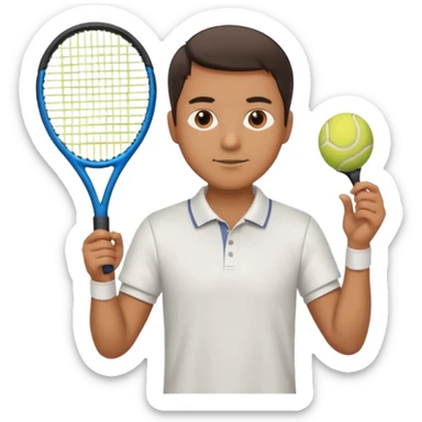 a man playing tenis with sport shirt sticker