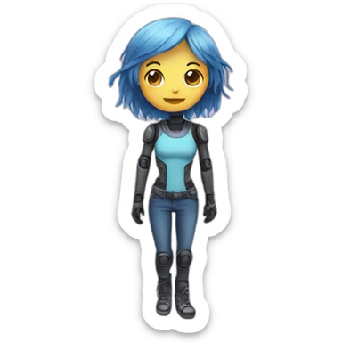 chatbot full body cute sticker
