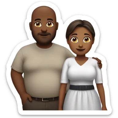 Chubby girl with husband  sticker