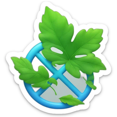 blue "e" from Engie logo with voltage emoji in green leaves sticker