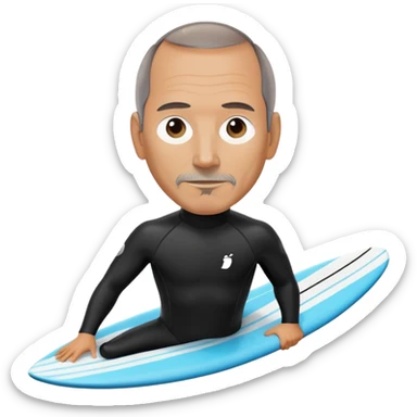 Steve Jobs Surfing  sticker