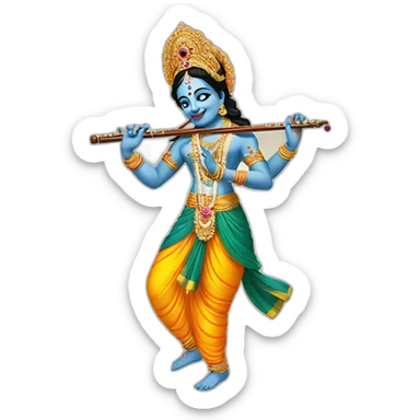 Radha krishna with flute sticker
