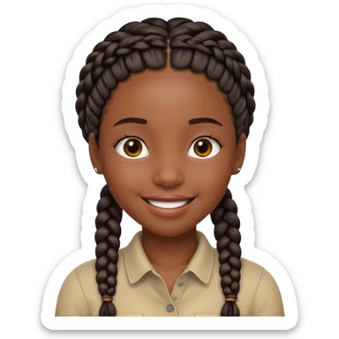 black girl with braids sticker