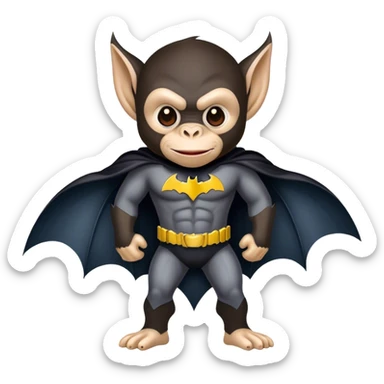 chimpanzee as batman vampire sticker