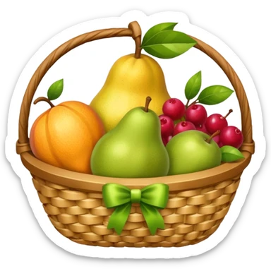 Cesta de regalos y frutas saludables  sticker