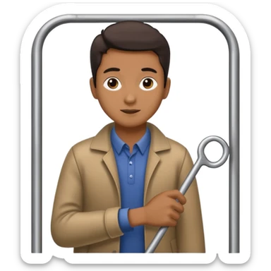 Rider holding grab bar,Metro Riders, inside metro train, no transparent. with background.i want background. sticker