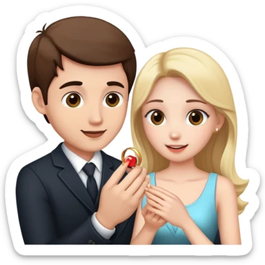 Man proposing to women sticker