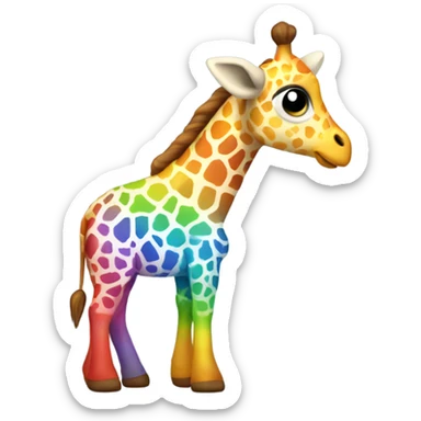 Rainbow giraffe sticker