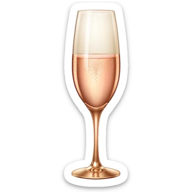 Rose gold champagne glass with vintage touches sticker