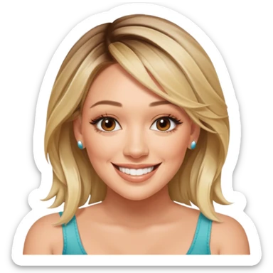 cinematic realistic ultra HD Hilary Duff from the cover Hilary Duff - Luck or something sticker