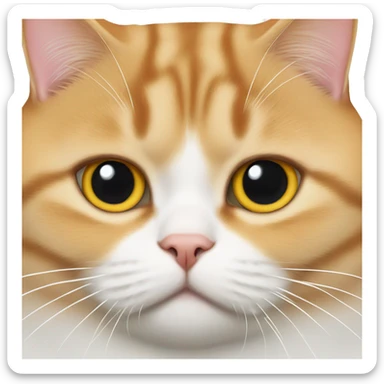 fat orange and white british shorthair cat sticker