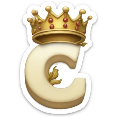 Letter C with a crown on top sticker