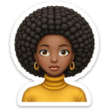 black girl with afro sticker