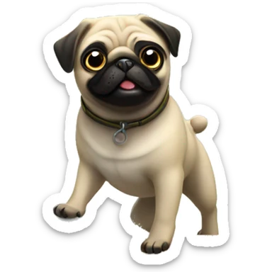 Pug surfando no mar sticker
