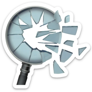 broken magnifying glass sticker