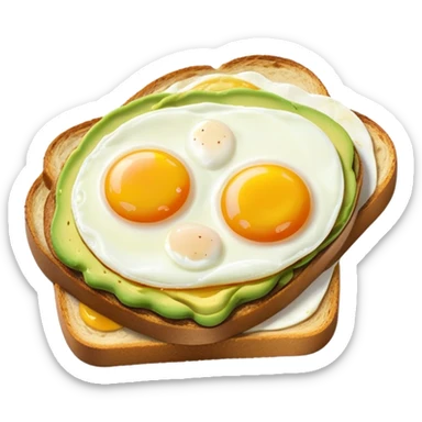 avocado toast with an egg on it sticker