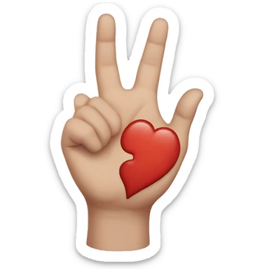 Half hand heart sticker