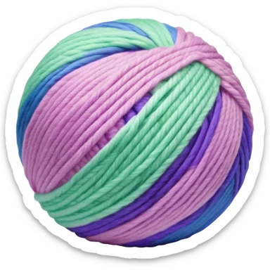 Yarn ball light pink, green blue and purple  sticker