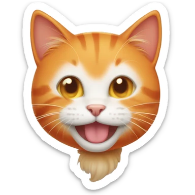 Orange cat winking sticker