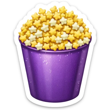 Glitter purple and yellow popcorn  sticker