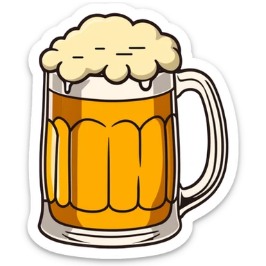 A wobbly tankard overflowing with beer sticker