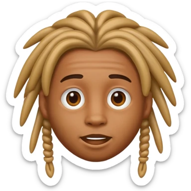 Caramel skin  Animoji young male with straight dreads  sticker