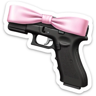 Glock with pale pink bow sticker