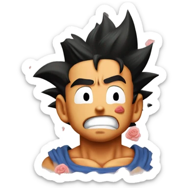 Goku rose crying sticker