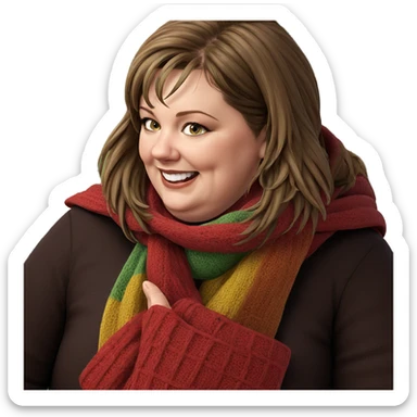 smiling girl in scarf sticker