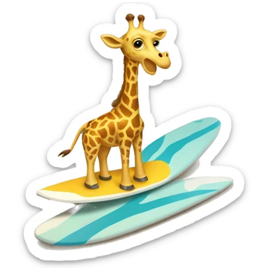 giraffe on surfboard  sticker
