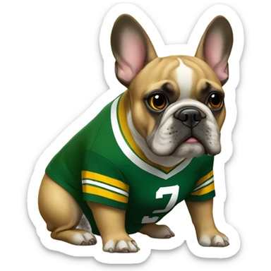 Fawn French bulldog packers fan sticker