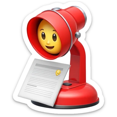  Create an emoji-style alert icon for a crime notification: a siren light with a small document or warning triangle. Bright, modern emoji design sticker