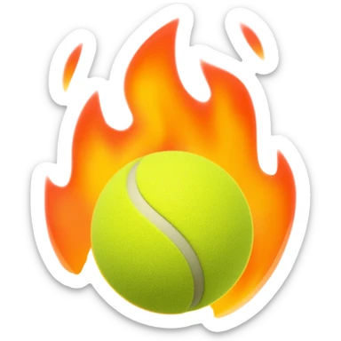 Tennis ball on fire sticker