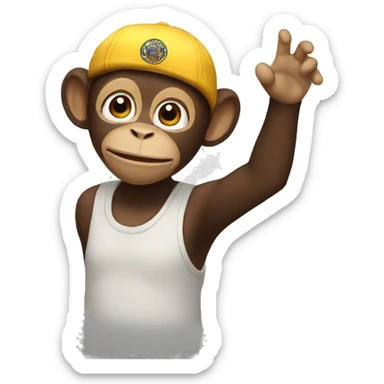 Monkey salute sticker