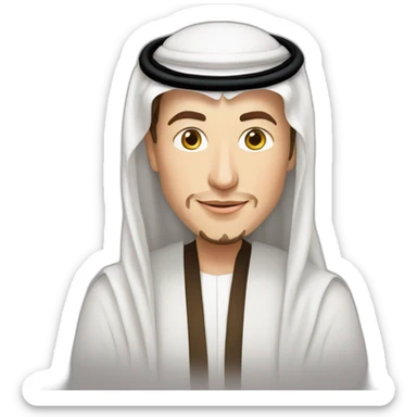 elon musk wearing Arab Saudia clothes sticker