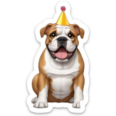 english bulldog birthday sticker