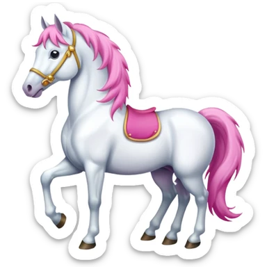 a white horse with pink mane sticker