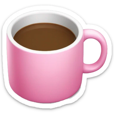 Pink mug with a smaller cup attached below it  sticker