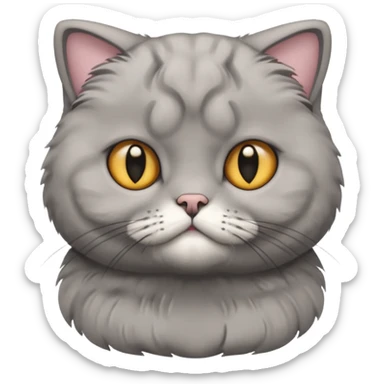 scottish fold cat grey sticker