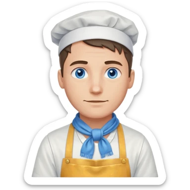 hold men blue eyes, apron painting scarf sticker