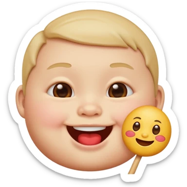 emoji cute baby with sucker sticker
